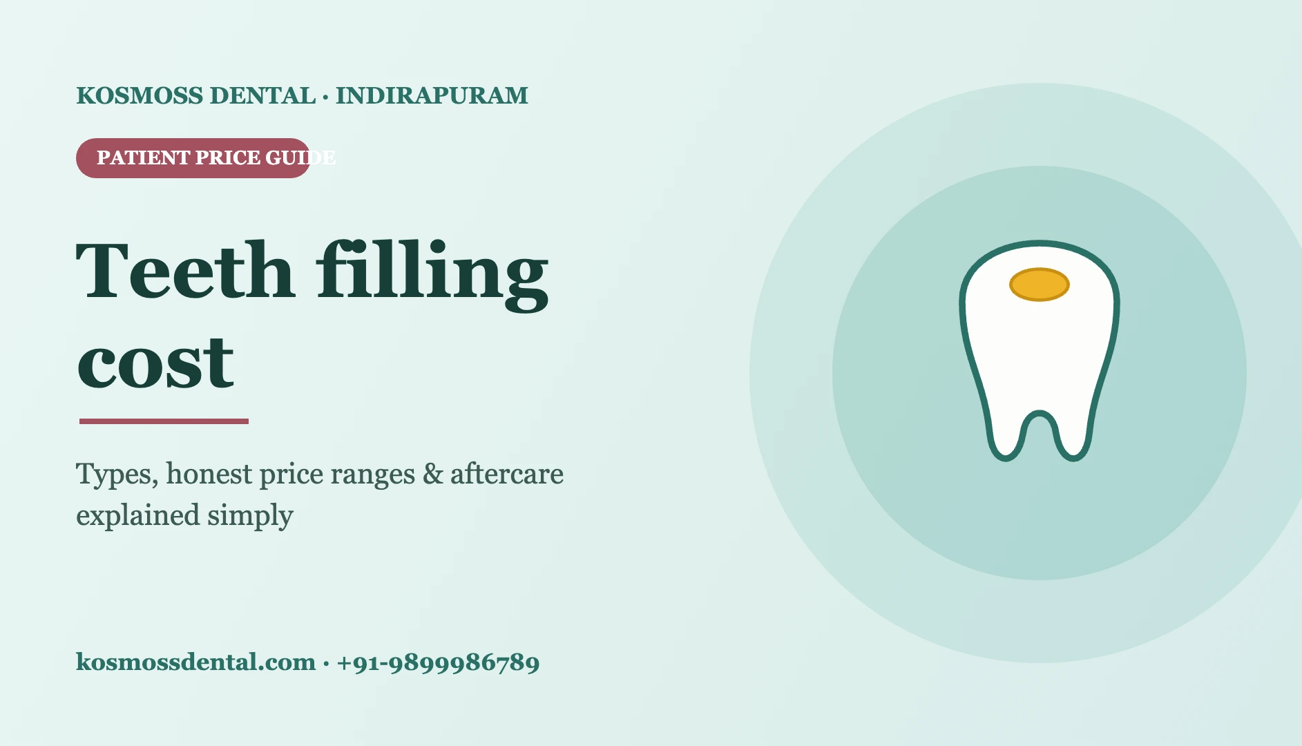 Teeth filling cost in Indirapuram — patient price guide by Kosmoss Dental